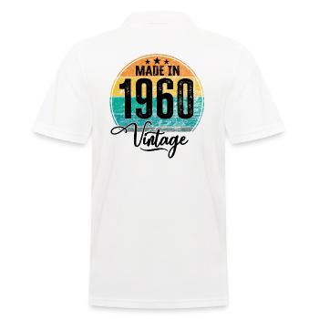 Vintage Made in 1960 Geburtsjahr 1960 Geburtstag - Männer Poloshirt - Weiß - Hinten - Kai (181cm)