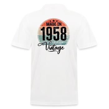 Millésime fabriqué en 1958 Année de naissance 1958 Anniversaire - Polo Homme - blanc - Dos - Kai (181cm)