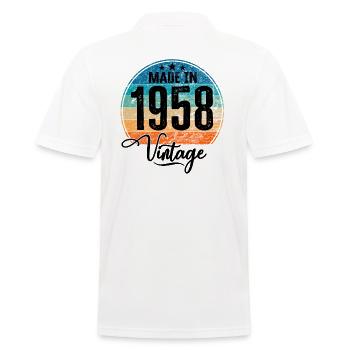 Millésime fabriqué en 1958 Année de naissance 1958 Anniversaire - Polo Homme - blanc - Dos - Kai (181cm)