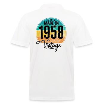 Millésime fabriqué en 1958 Année de naissance 1958 Anniversaire - Polo Homme - blanc - Dos - Kai (181cm)