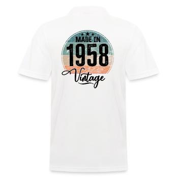 Millésime fabriqué en 1958 Année de naissance 1958 Anniversaire - Polo Homme - blanc - Dos - Kai (181cm)