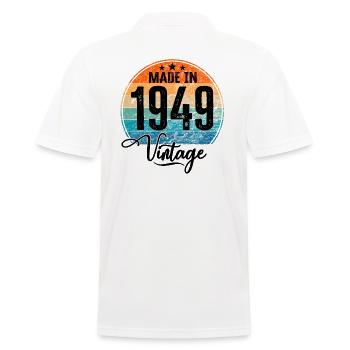Vintage Made in 1949 Year of birth 1949 Birthday - Men's Polo Shirt - white - Back - Kai (181cm)