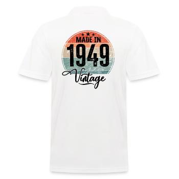 Vintage Made in 1949 Year of birth 1949 Birthday - Men's Polo Shirt - white - Back - Kai (181cm)