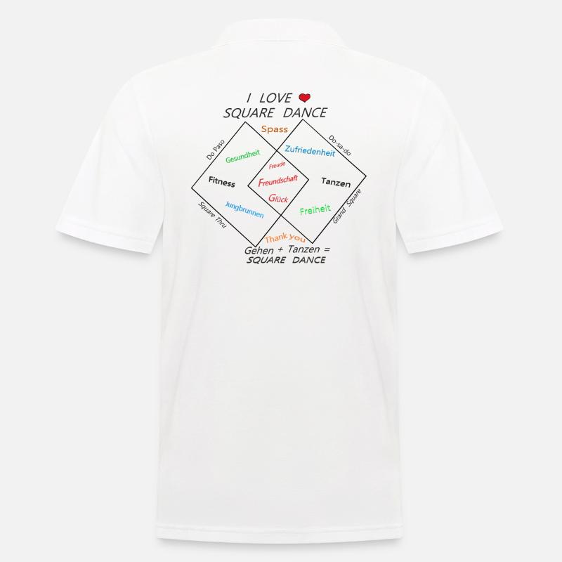 SQUARE DANCE - LOVE - Männer Poloshirt - Weiß