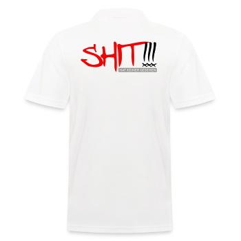Nobody has seen SHIT - Men's Polo Shirt - white - Back - Kai (181cm)