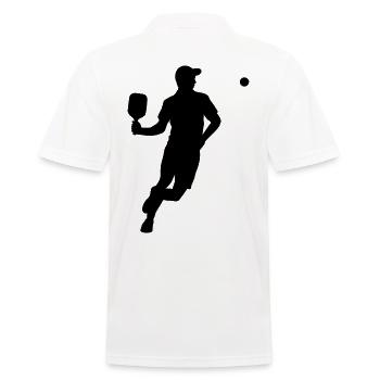 Pickleball - Männer Poloshirt - Weiß - Hinten - Kai (181cm)