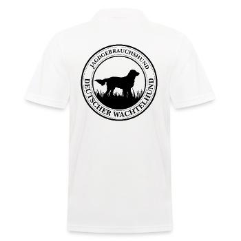 Deutscher Wachtelhund Jagdgebrauchshund Wilsigns - Männer Poloshirt - Weiß - Hinten - Kai (181cm)