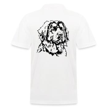 LEONBERGER Wilsigns Hundeportrait Hunde Hundemotiv - Männer Poloshirt - Weiß - Hinten - Kai (181cm)