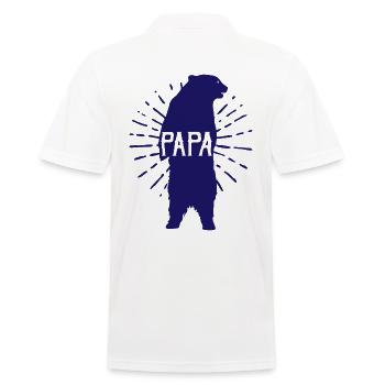 Papa Bear Fathers Day - vatertag - Männer Poloshirt - Weiß - Hinten - Kai (181cm)