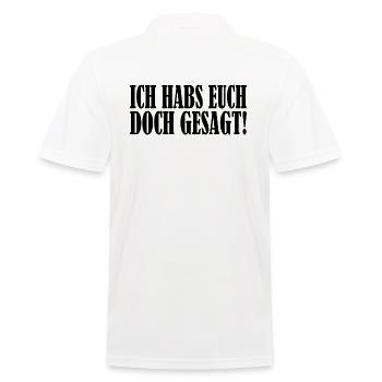ich habs euch doch gesagt - Männer Poloshirt - Weiß - Hinten - Kai (181cm)