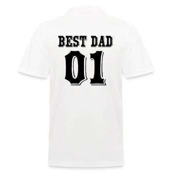 Bester Papa Vater Sohn Partnerlook Best Dad Son 01 - Männer Poloshirt - Weiß - Hinten - Kai (181cm)