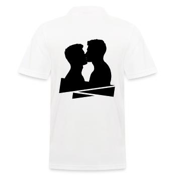 Kuss Mann Schwul Küssen Sexy Pride Geschenkidee - Männer Poloshirt - Weiß - Hinten - Kai (181cm)