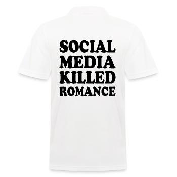 social media killed romance - Männer Poloshirt - Weiß - Hinten - Kai (181cm)