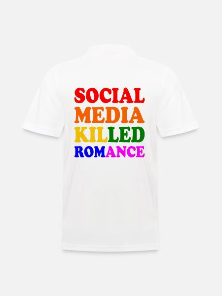 social media killed romance - Men's Polo Shirt - white