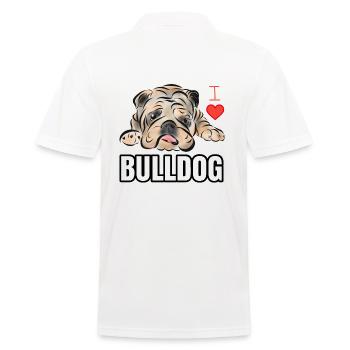Bulldog Bulldogge - Men's Polo Shirt - white - Back - Kai (181cm)