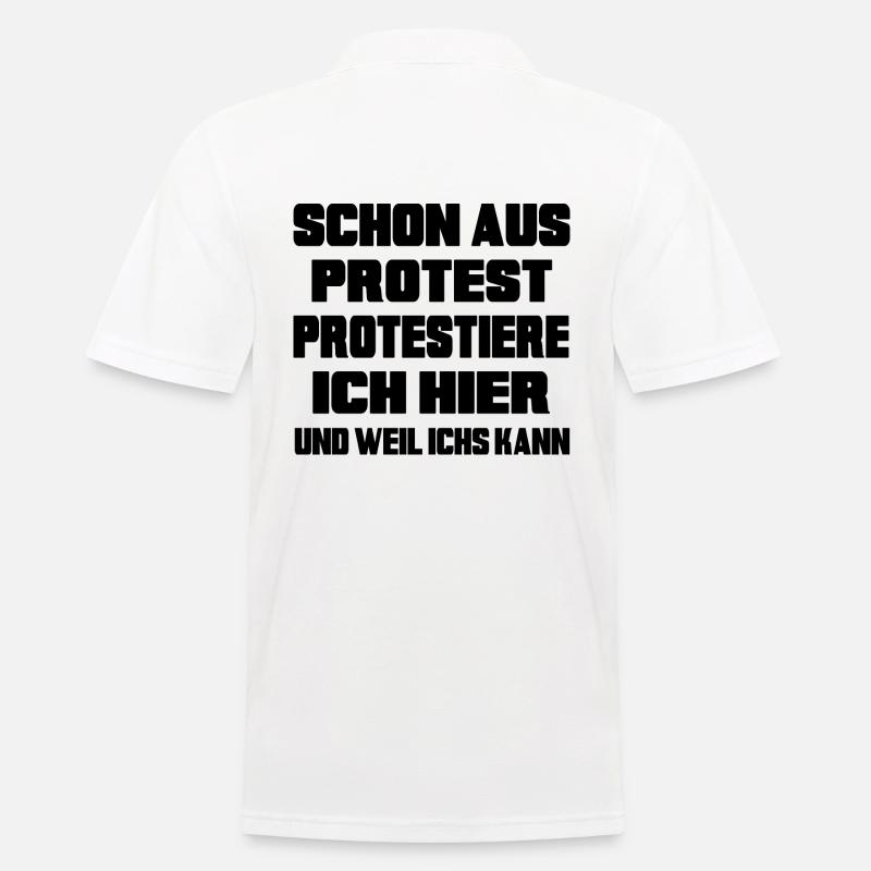 Mensch protestiert Protest-Statement "dagegen" - Männer Poloshirt - Weiß