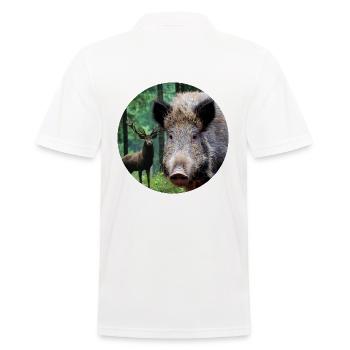 Chasse Chasseur Sanglier DEer Chasse - Polo Homme - blanc - Dos - Kai (181cm)