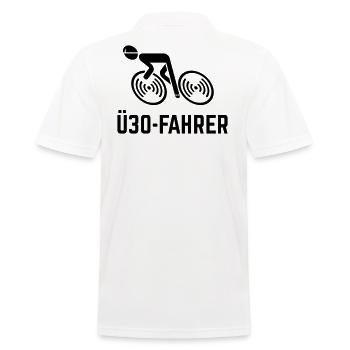 Ü30-Fahrer (Rennradfahrer / Rennrad / Fahrrad / B) - Männer Poloshirt - Weiß - Hinten - Kai (181cm)