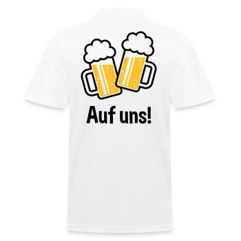 XEinHochAufUns (2) - Männer Poloshirt - Weiß - Hinten - Kai (181cm)