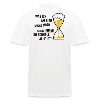XWas Ich Am Bier Nicht Mag? (Sanduhr Bieruhr / 2C) - Männer Poloshirt - Weiß - Hinten - Kai (181cm)