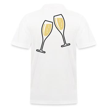 2 Glasses Of Sparkling Wine (Oval / Closed / 2C) - Men's Polo Shirt - white - Back - Kai (181cm)