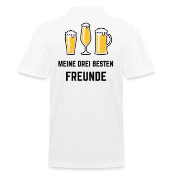 Meine Drei Besten Freunde (Bier / Biergläser / 2C) - Männer Poloshirt - Weiß - Hinten - Kai (181cm)