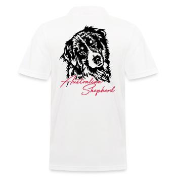 Australian Shepherd Aussie Dog Wilsigns Dog - Men's Polo Shirt - white - Back - Kai (181cm)