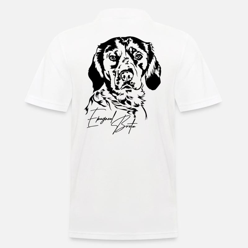 EPAGNEUL BRETON Ritratto Cani Wilsigns - Polo da uomo - bianco