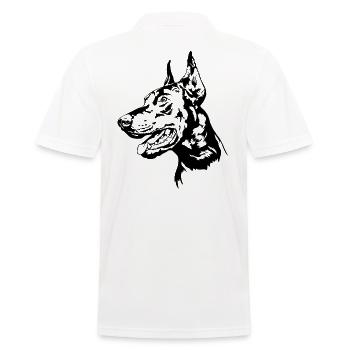 Dobermann Hundeportrait Hunde Hundesport Wilsigns - Männer Poloshirt - Weiß - Hinten - Kai (181cm)