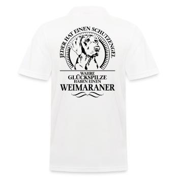 WEIMARANER Schutzengel Hundespruch Wilsigns - Männer Poloshirt - Weiß - Hinten - Kai (181cm)