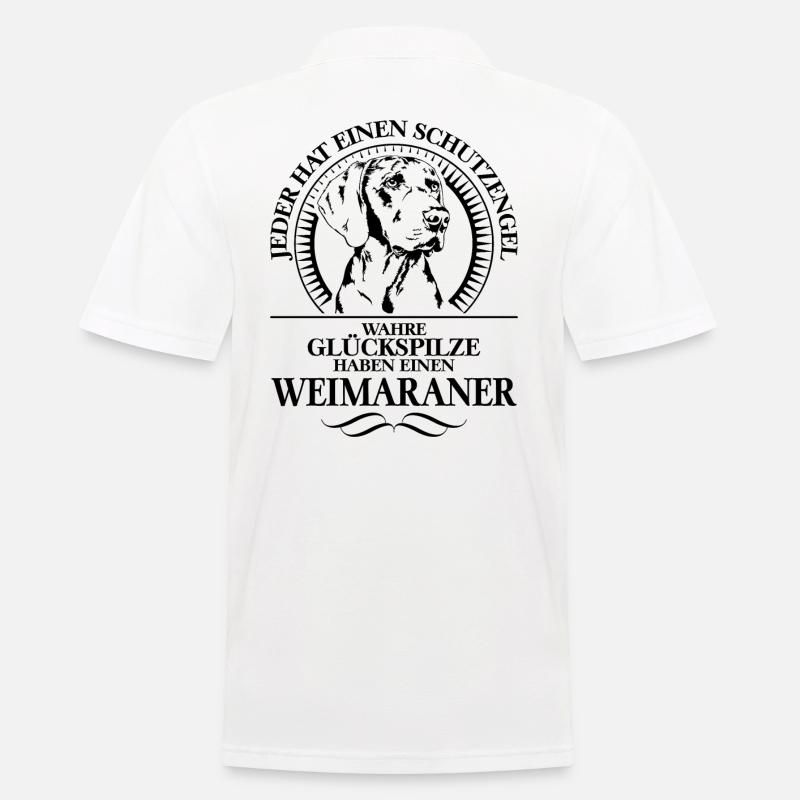 WEIMARANER Schutzengel Hundespruch Wilsigns - Männer Poloshirt - Weiß