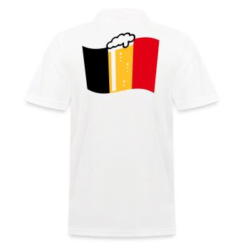 Belgium Beer Flag (Nation Of Beer / Beerland / 3C) - Men's Polo Shirt - white - Back - Kai (181cm)