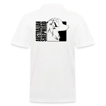 Australian Shepherd Profil Hunde Hütehund Wilsigns - Männer Poloshirt - Weiß - Hinten - Kai (181cm)