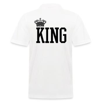 King - Idée de cadeau queen - Polo Homme - blanc - Dos - Kai (181cm)