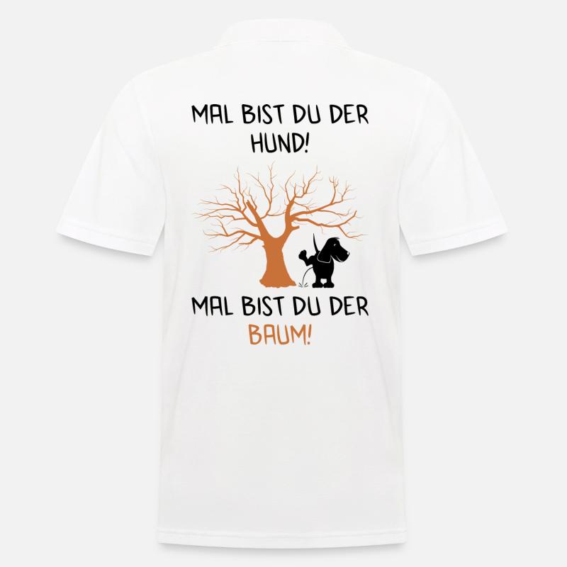 Mal Hund - mal Baum - Männer Poloshirt - Weiß