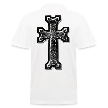 Arménien croix-pierre noire / Arménien - Polo Homme - blanc - Dos - Kai (181cm)