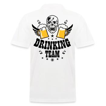 83 Totenkopf Skull 2 Bier DRINKING TEAM Beer - Männer Poloshirt - Weiß - Hinten - Kai (181cm)