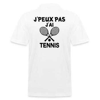 T-Shirt Ich kann nicht Tennis - Männer Poloshirt - Weiß - Hinten - Kai (181cm)