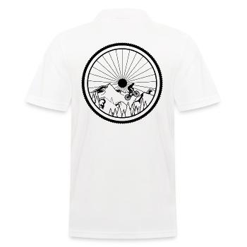 Paysage de vélo de montagne - Polo Homme - blanc - Dos - Kai (181cm)