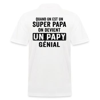 devient un papy cadeau grand-père - Polo Homme - blanc - Dos - Kai (181cm)