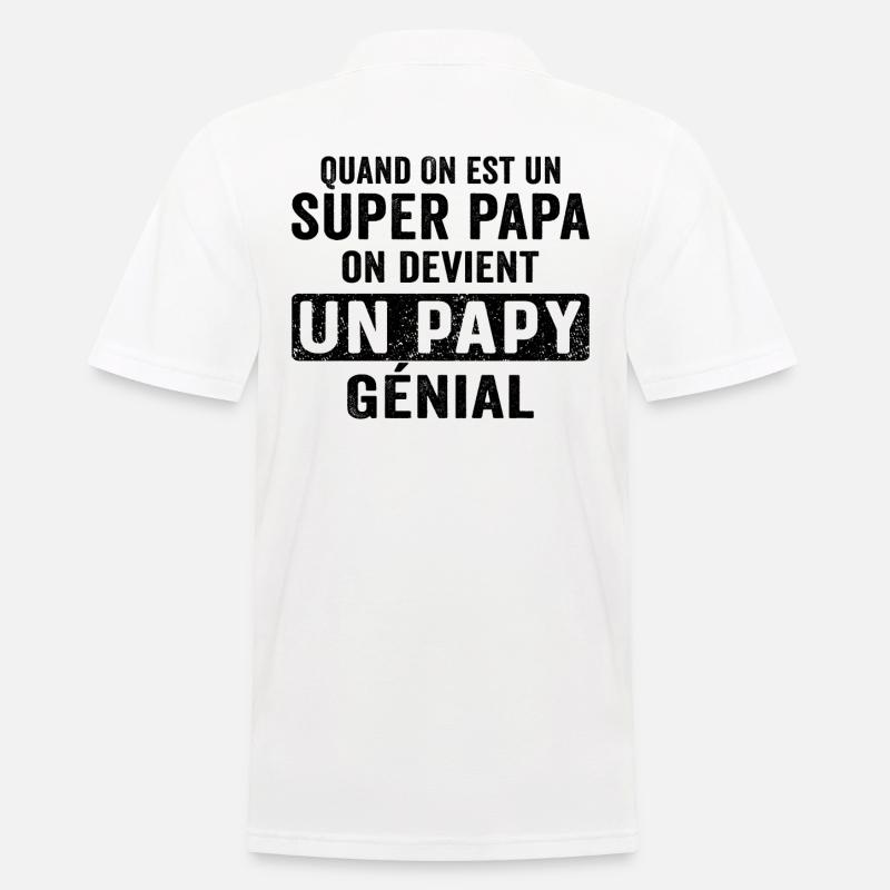 devient un papy cadeau grand-père - Polo Homme - blanc