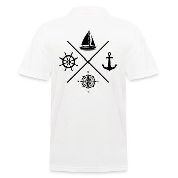 Segelsport-Anker von Segelsport - Männer Poloshirt - Weiß - Hinten - Kai (181cm)