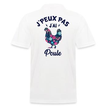 J'peux pas j'ai poule - Polo Homme - blanc - Dos - Kai (181cm)