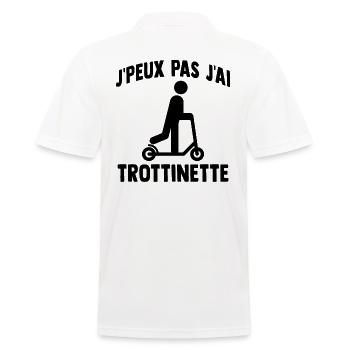 j'peux pas j'ai trottinette humour trottinette - Polo Homme - blanc - Dos - Kai (181cm)