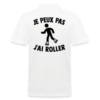 Je peux pas j'ai roller - Polo Homme - blanc - Dos - Kai (181cm)
