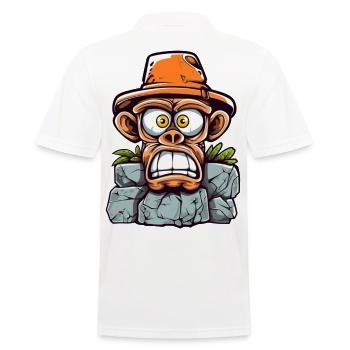 Abenteuerlicher Affen-Charme - Männer Poloshirt - Weiß - Hinten - Kai (181cm)