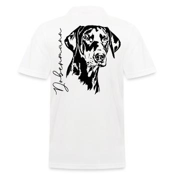 Dobermann Hundeportrait Hunde Hundesport Wilsigns - Männer Poloshirt - Weiß - Hinten - Kai (181cm)