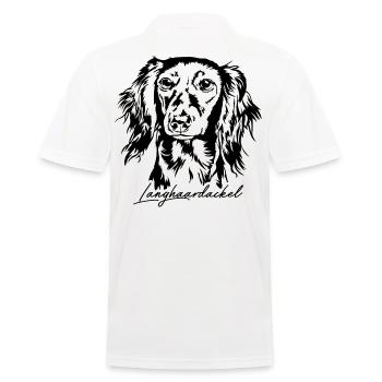 Langhaardackel Portrait Hunde Hund Wilsigns - Männer Poloshirt - Weiß - Hinten - Kai (181cm)