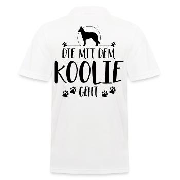 Die mit Koolie geht Hunde Hund Wilsigns - Männer Poloshirt - Weiß - Hinten - Kai (181cm)