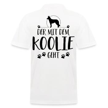 Der mit Koolie geht Hunde Hund Wilsigns - Männer Poloshirt - Weiß - Hinten - Kai (181cm)